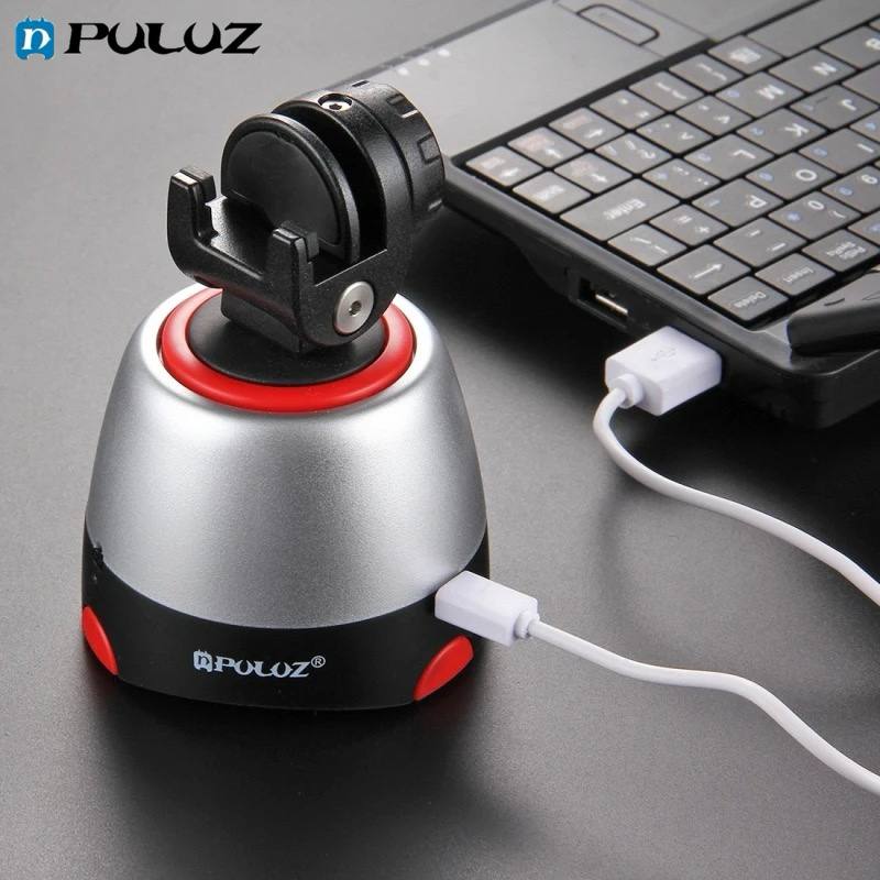 Tête de Trépied Électrique, USB Rechargeable Électronique Tête de Balle Panoramique Rotation 360 Degrés